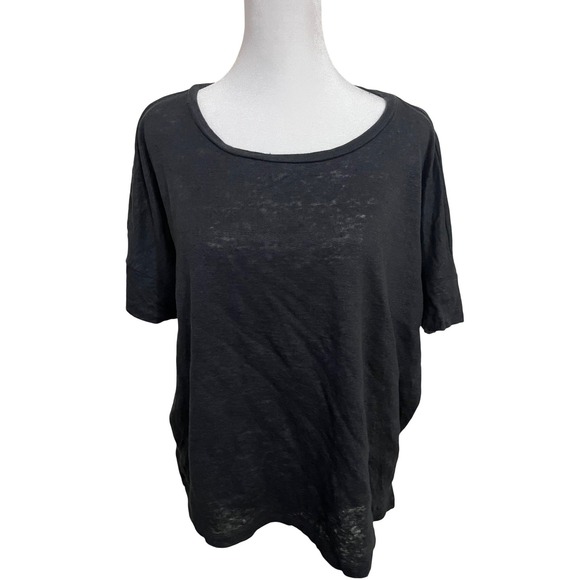 J. Jill Tops - J. Jill Love Linen Black Short Sleeve Scoop Neck Relaxed Fit Top Large RN 97641